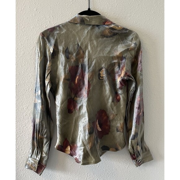 Vintage Jonathan Martin Top Womens XS/S Satiny Button Up Fairy Romantic 90's Y2K - Picture 11 of 16
